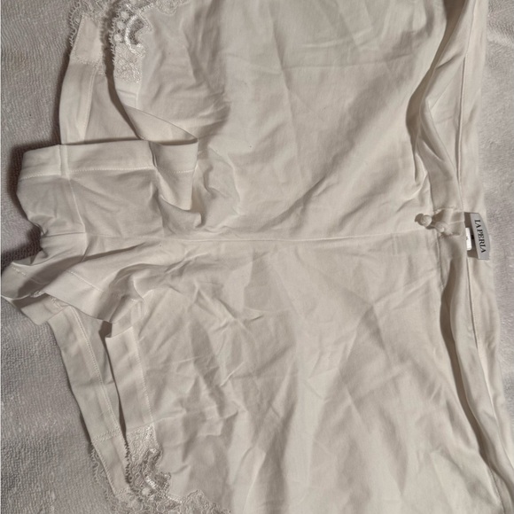 La Perla Other - La Perla White Lace Trim Pajamas shorts